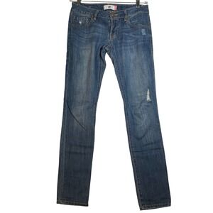 Cabi Jeans Slim Boyfriend Blue Wash Distressed Denim Pants Women Size 0